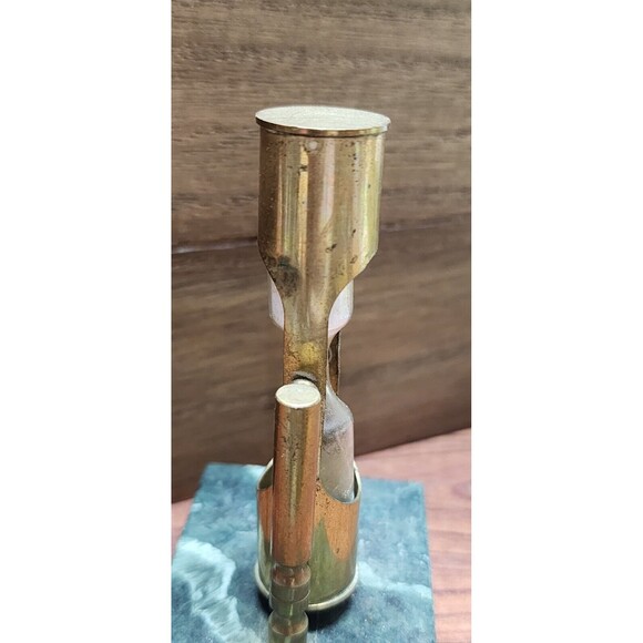 Vintage Brass Plated Timer with Marble base Sand Timer Paperweight - Picture 1 of 12